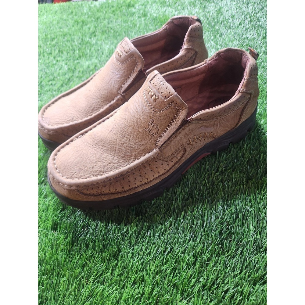 Camel Crown Shoes Mens Size 11 Beige Leather Slip On Casual Loafers Comfort